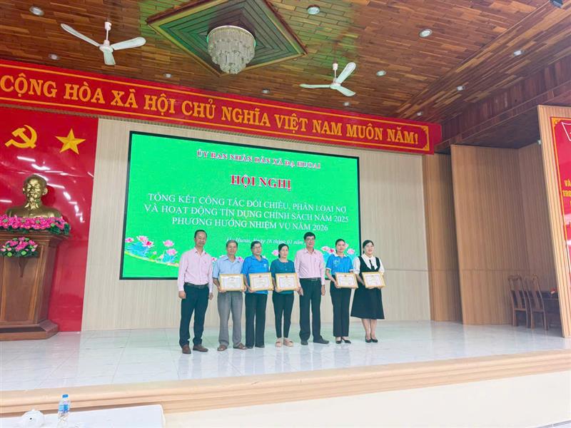 Trao tặng Giấy khen cho 02 tập thể và 03 cá nhân có thành tích xuất sắc trong hoạt động tín dụng chính sách