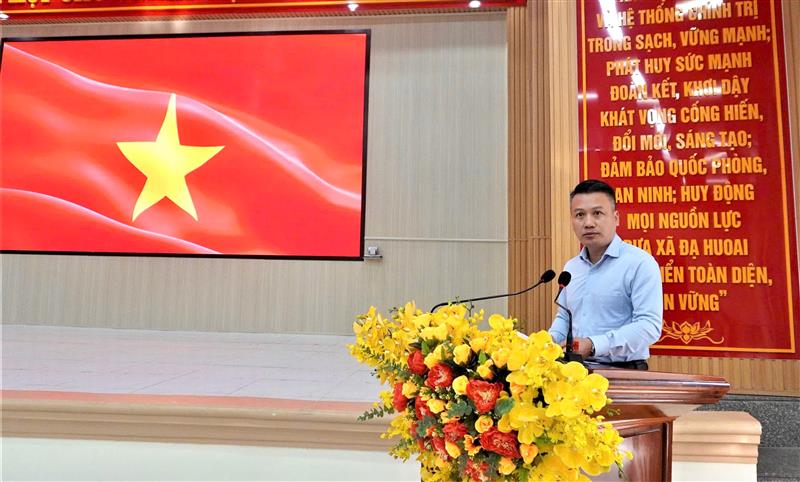 Đ/c Nguyễn Tiến Dũng – TUV-Bí thư Đảng uỷ - Chủ tịch HĐND xã phát biểu chỉ đạo